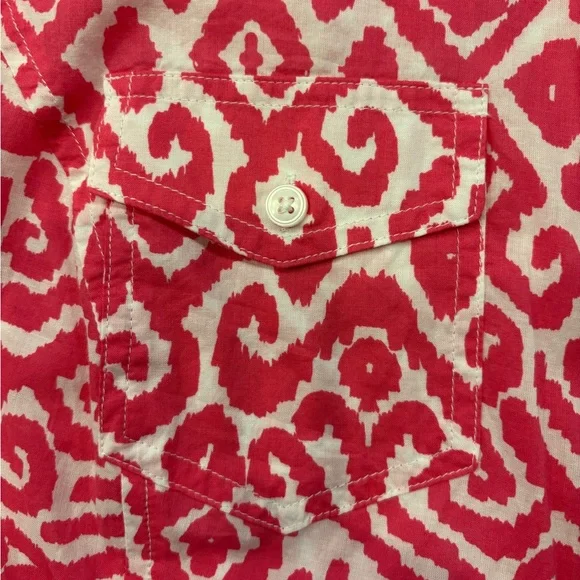 Jones New York Sport Fuchsia & White Tab Sleeve Blouse Shirt Top, XL - Picture 6 of 7